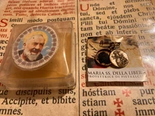 RARE LOT RELICS Padre Pio & Madona Della Libera: Protector of Pietrelcina-1970's