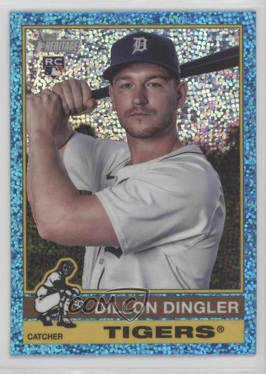 2025 Topps Heritage Chrome Light Blue Sparkle Refractor Dillon Dingler #130 1dm5