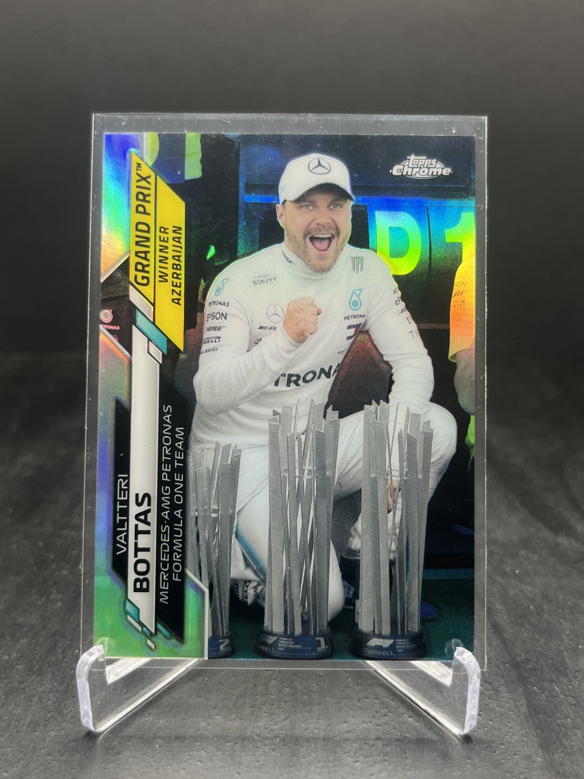 2020 Topps Chrome F1 Valtteri Bottas Azerbaijan GP Winner Refractor #136
