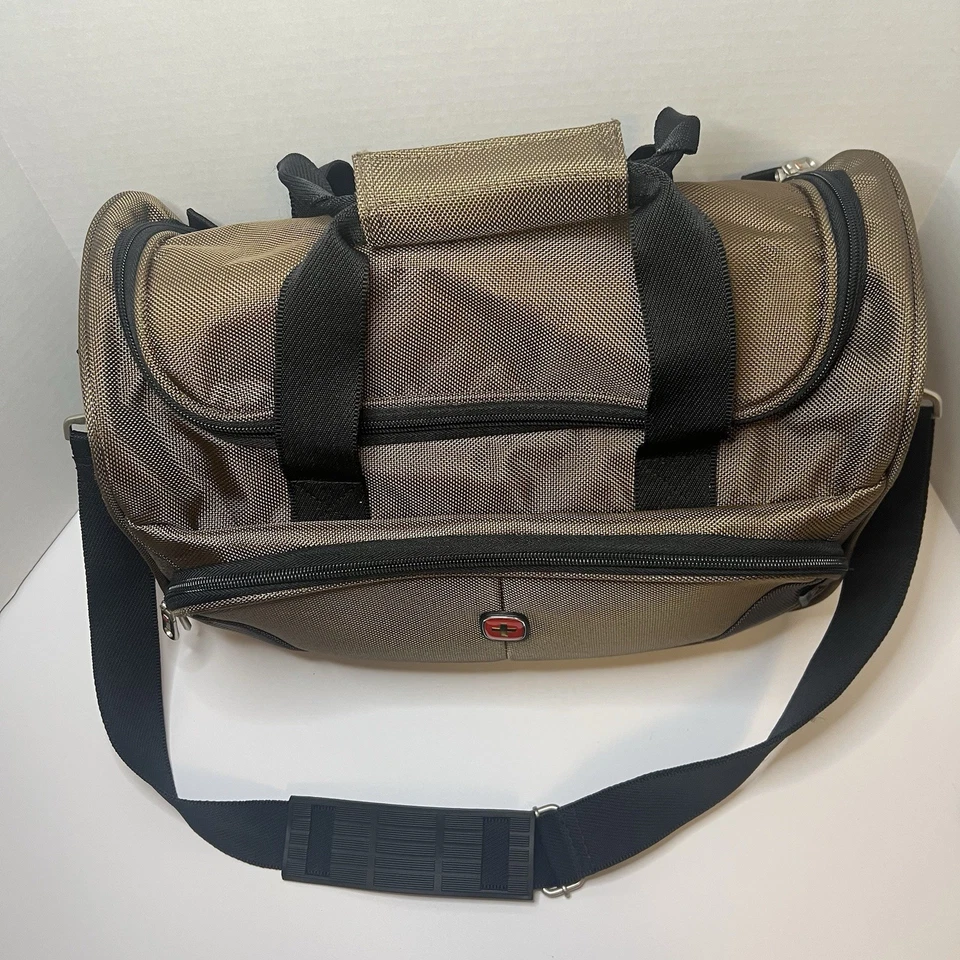 SwissGear Brown Neutral Duffel Bag | Adj Strap | Carry-On, Travel, Gym | SW6516 - Image 3 of 4
