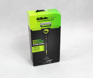 Gillette Labs Men's Wet Shave Razor With Exfoliating Bar Neon Night Edition New