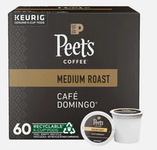 Peet's Coffee Caf Domingo K-Cup Coffee Pods, 60-count for Keurig 100 Arabica