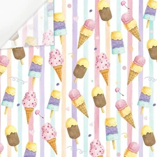 60 Sheets 14x20" Ice Cream Striped Tissue Paper Pink Blue Gift Wrapping