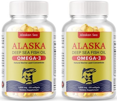 Omega 3 Fish Oil - 3600MG 240 Softgels (120 Serv) - 5x Strength USA Made