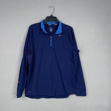 Nike Pullover Mens Large Blue Dri-FIT Running Quarter Zip Long Sleeve Top