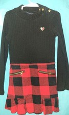 Tommy Hilfiger Girls Dress Long Sleeve Black/Red Size 5 CLOSEOUT PRICE