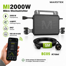 Balkonkraftwerk 2000Watt Wechselrichter MARSTEK MST-MI2000W mit 5m Kabel