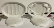 Vintage Ceramic Toothbrush Tumbler Cup Holder  Soap Dish Set White