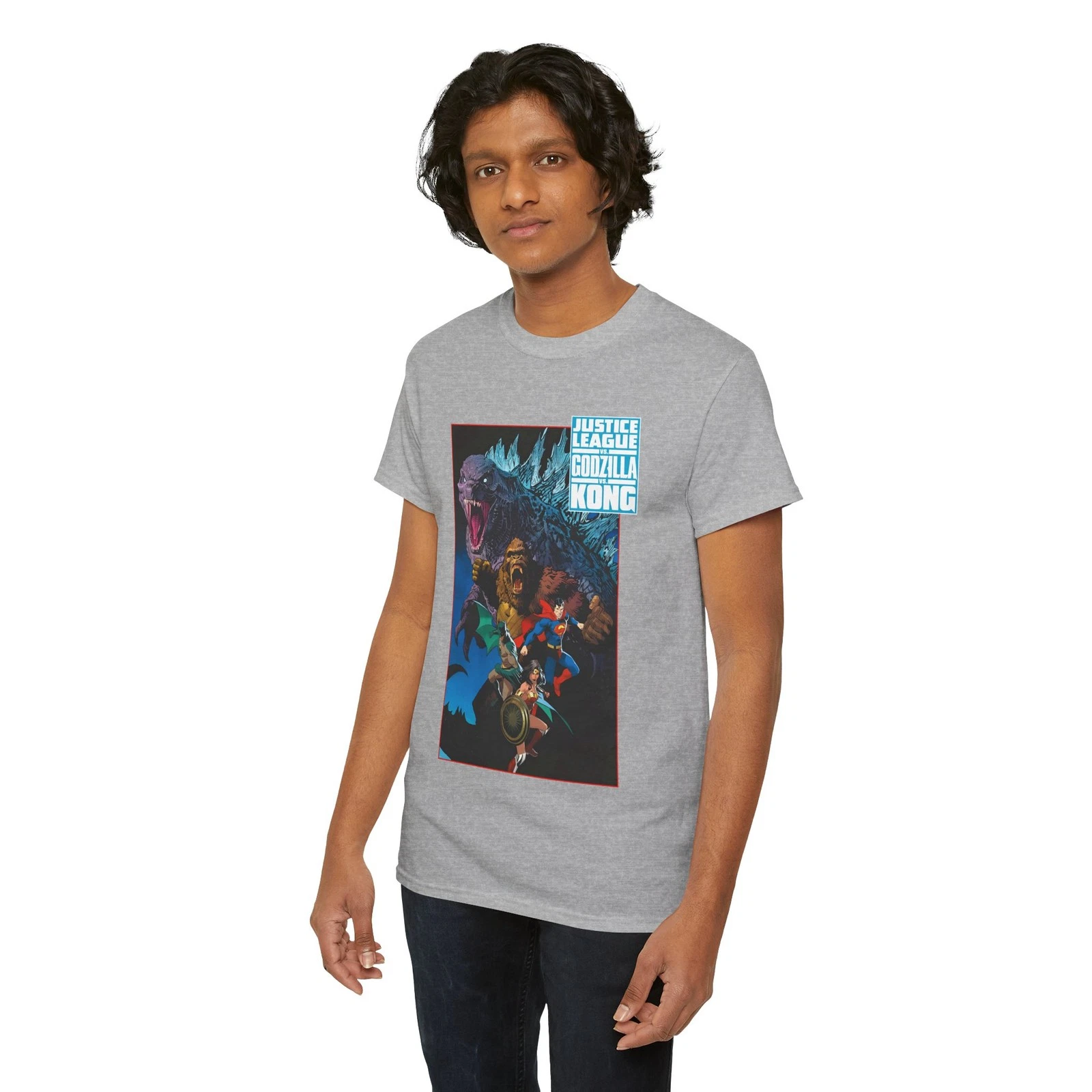 Justice League Vs god zilla Vs Kong T-Shirt - Dan Mora Art - Superman - DC Comics