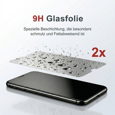 Displayfolie Echtglas Schutzglas 9H Robust Kratzfest Handyfolie Transparent