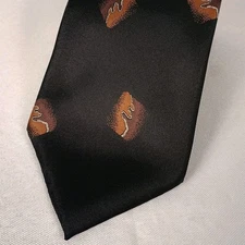 Guy Laroche Paris All Silk Tie Black Brown Abstract Pattern Made in USA Imported