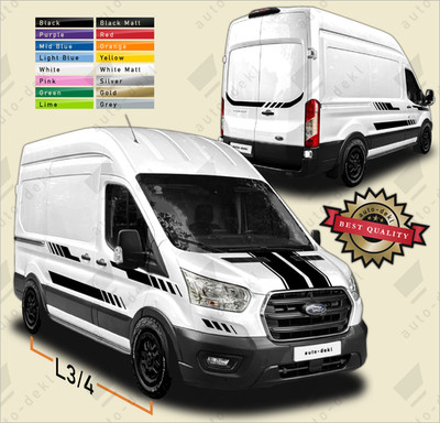 Aufkleber für Ford Transit Mk8 Mk9 L3 L4 Seitenstreifen Decals Grafik Kit Motorhaube