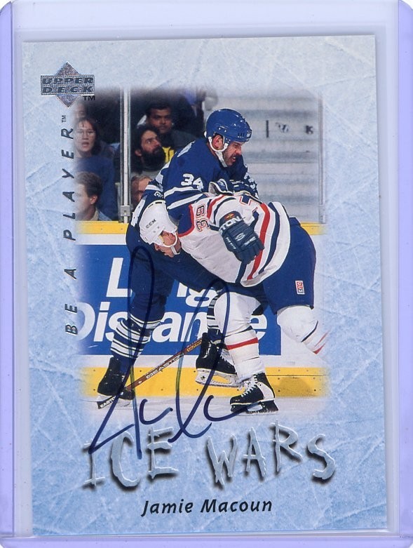 1995-96 Upper Deck Jamie Macoun Be a Player Auto Ice Wars Toronto Maple Leafs