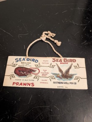 8 1/2'' Sea Bird Prawn Decorative Home Decor Hanging Sign. Textured 3D Nautical