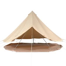 6M Diameter 10-12 Person Canvas Tent w/Stove Jack Waterproof Glamping Yurt