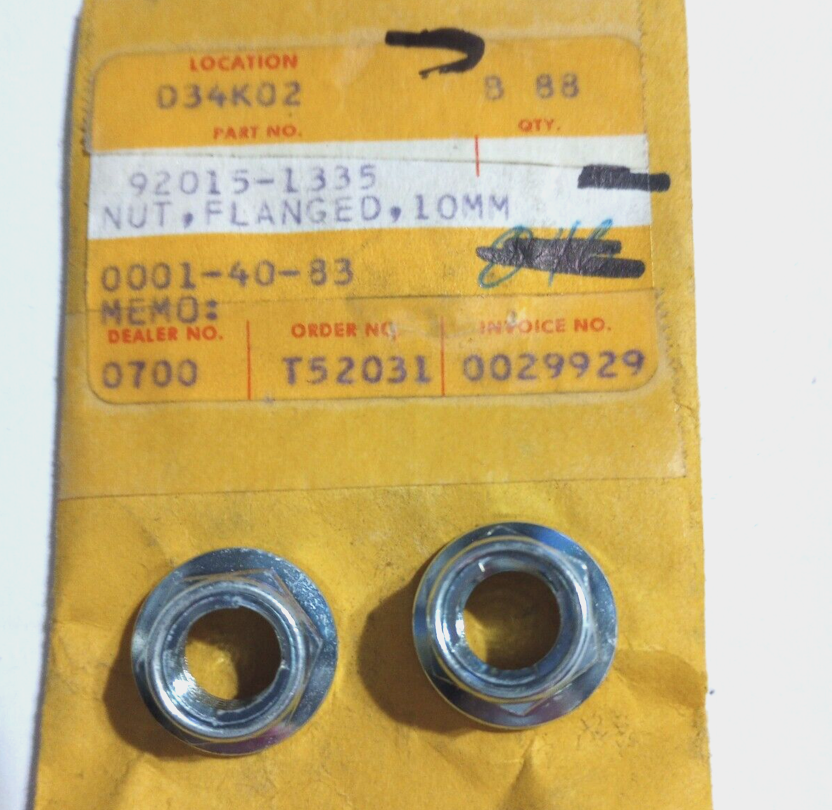Kawasaki KLF300, KLF400 Flanged Lock Nut 10MM NOS 92015-1335 Qty