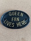 Queen Fan Lives Here Wall Sign Plaque With Gold Raised Lettering Freddy Mercury