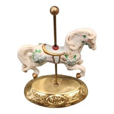 1990 Miniature PORCELAIN CAROUSEL HORSE 5.5 IN House Of Lloyd VTG Decor Figure