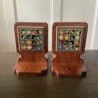 Lot of 2 Vintage Solid Wood Wall Shelf Signed Handcrafted by Bob Jankowsky