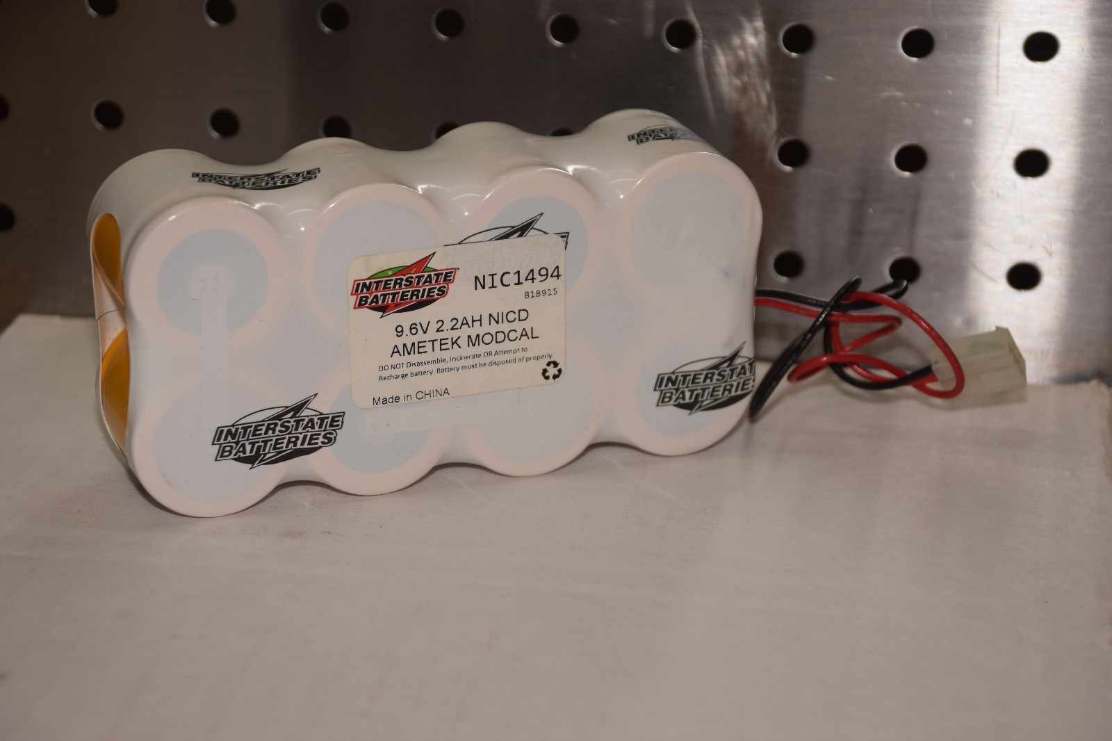 INTERSTATE BATTERIES NIC1494 9.6V 2.2AH NICD AMETEK MODCAL REP