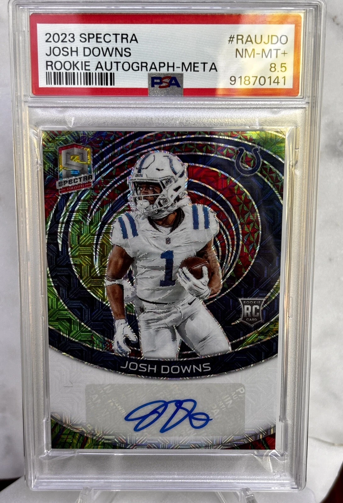 Josh Downs Panini Spectra Rookie Autographs #RAUJDO Meta