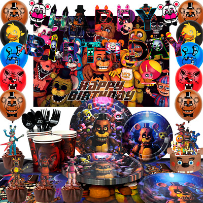 Fnaf Birthday Party Supplies, 112pcs Five Nights at Freddy's Birthday Decoration