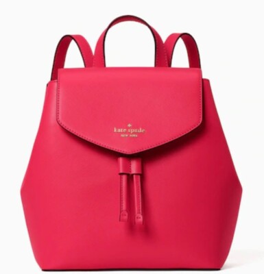 kate spade Bright Pink Saffiano Backpack Kate Spade New York Chelsea Gingham Check Print Nylon Medium  main image 4