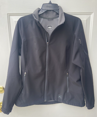 REI Women's Large Jacket Full Zip Up Black Active Wear RN 37249