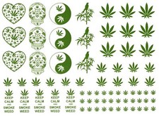 Iconography 70 pcs Green Fused Glass Decals