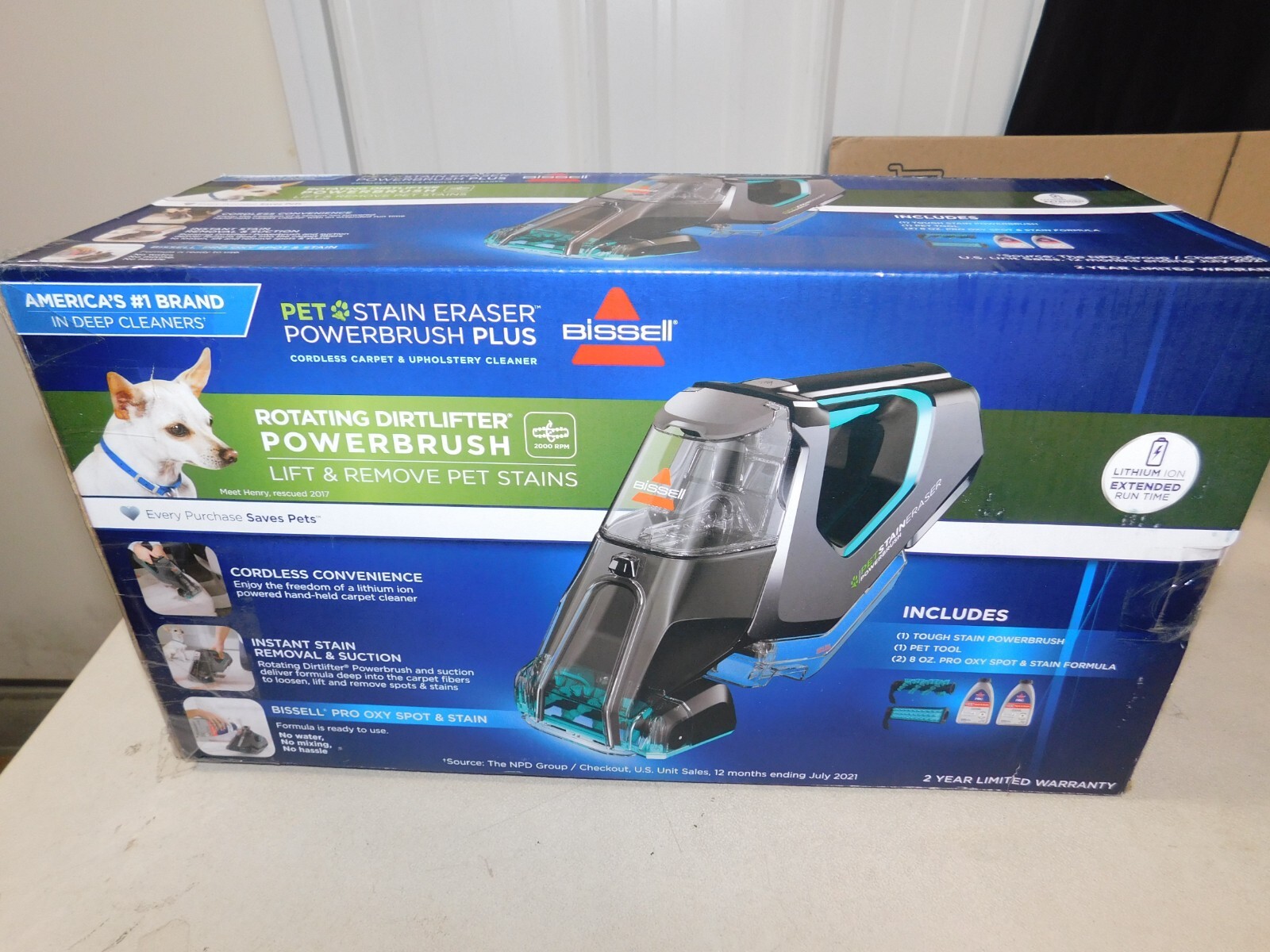 BISSELL PET STAIN ERASER ROTATING DIRTLIFTER PORTABLE CARPET CLEANER