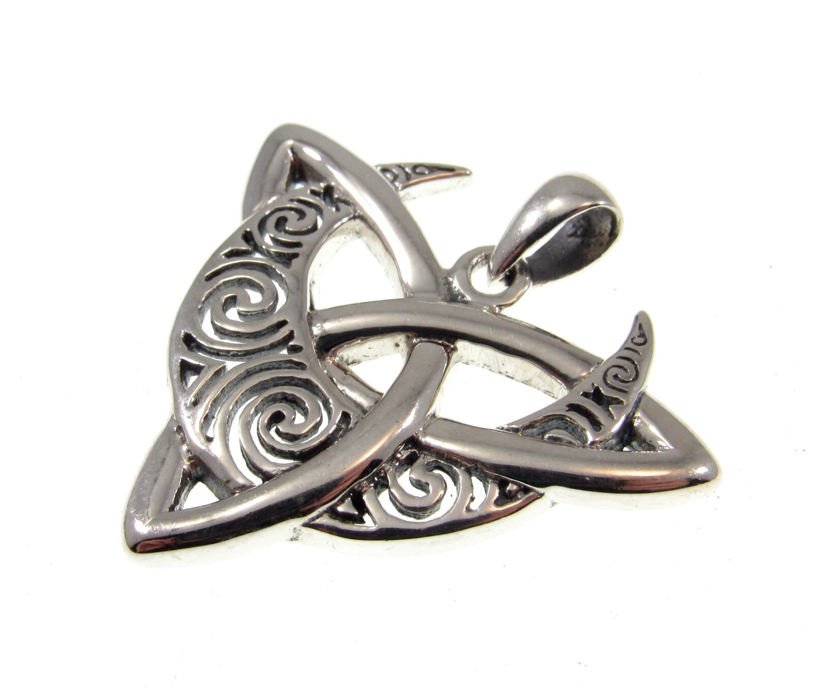 Solid 925 Sterling Silver Brigid Ashwood Celtic Trinity Knot Moon ...