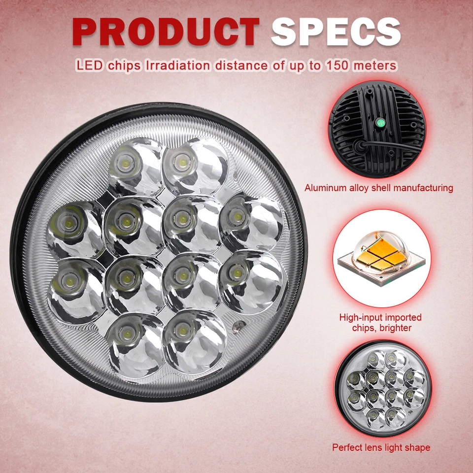 4 peças 5,75" 5-3/4" faróis de LED redondos Hi Lo para GMC C15/C1500 Suburban Chevy - Imagem 4 de 4