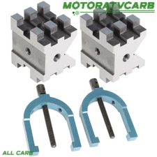 ALL-CARB Machinist V-Blocks 2-3/8" × 2-3/4" × 2" Clamp Set Hardened Steel
