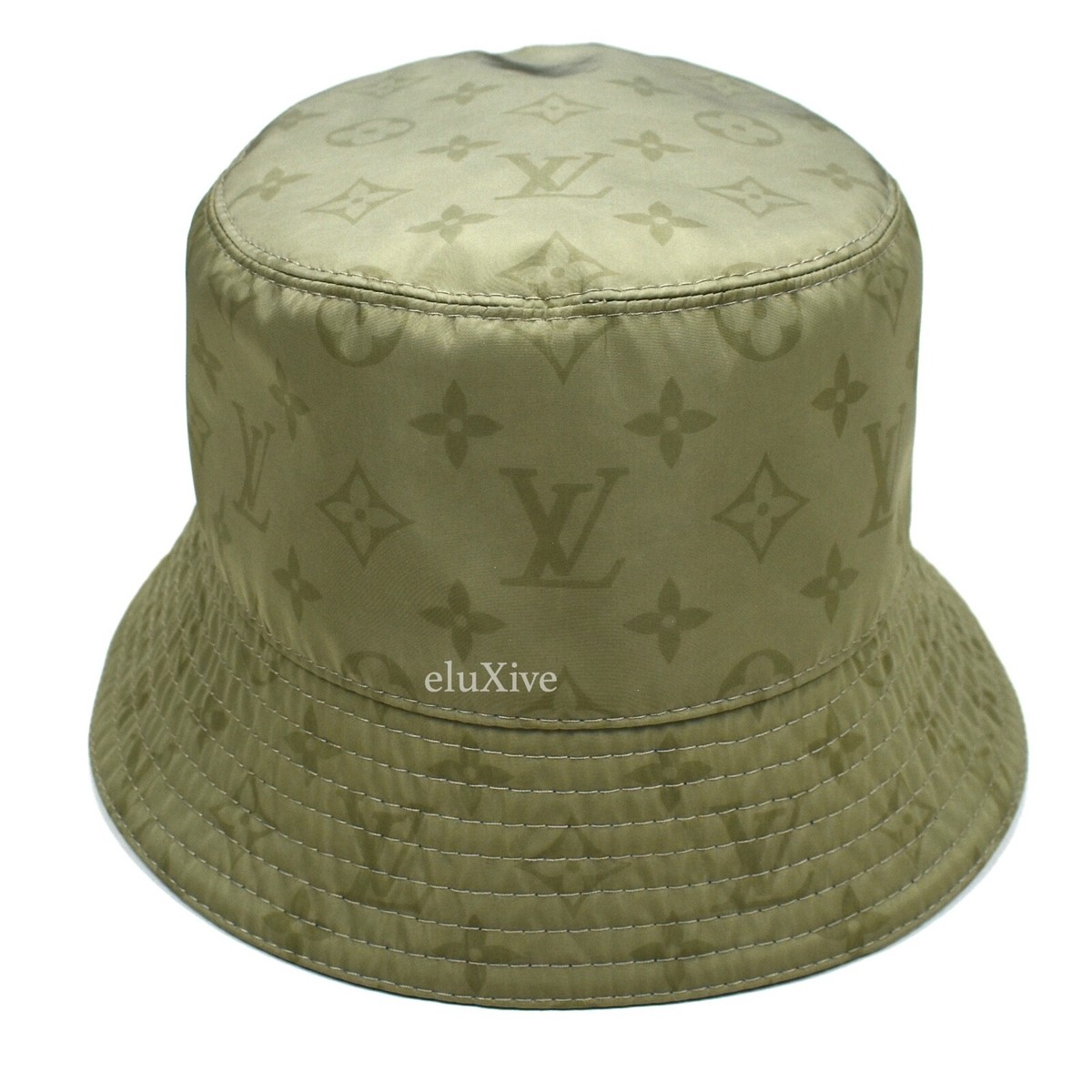 NWT Louis Vuitton Beige Monogram Reversible Rain Bucket Hat Men