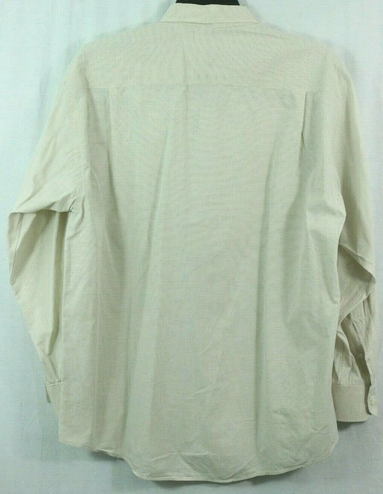 Gitman Bros For Parisian Beige Plaid Dress Shirt 16 33 Cotton One Pocket Button - Image 3 of 4