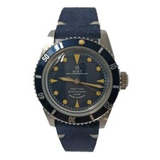 Walter Mitt Acciaio Sea Diver Automatico Blu Vintage Diver Pelle Orologio Uomo