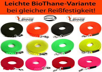 Leichte dünne BioThane  Schleppleine Super Flex 9 mm, Hundeleine, Welpenleine