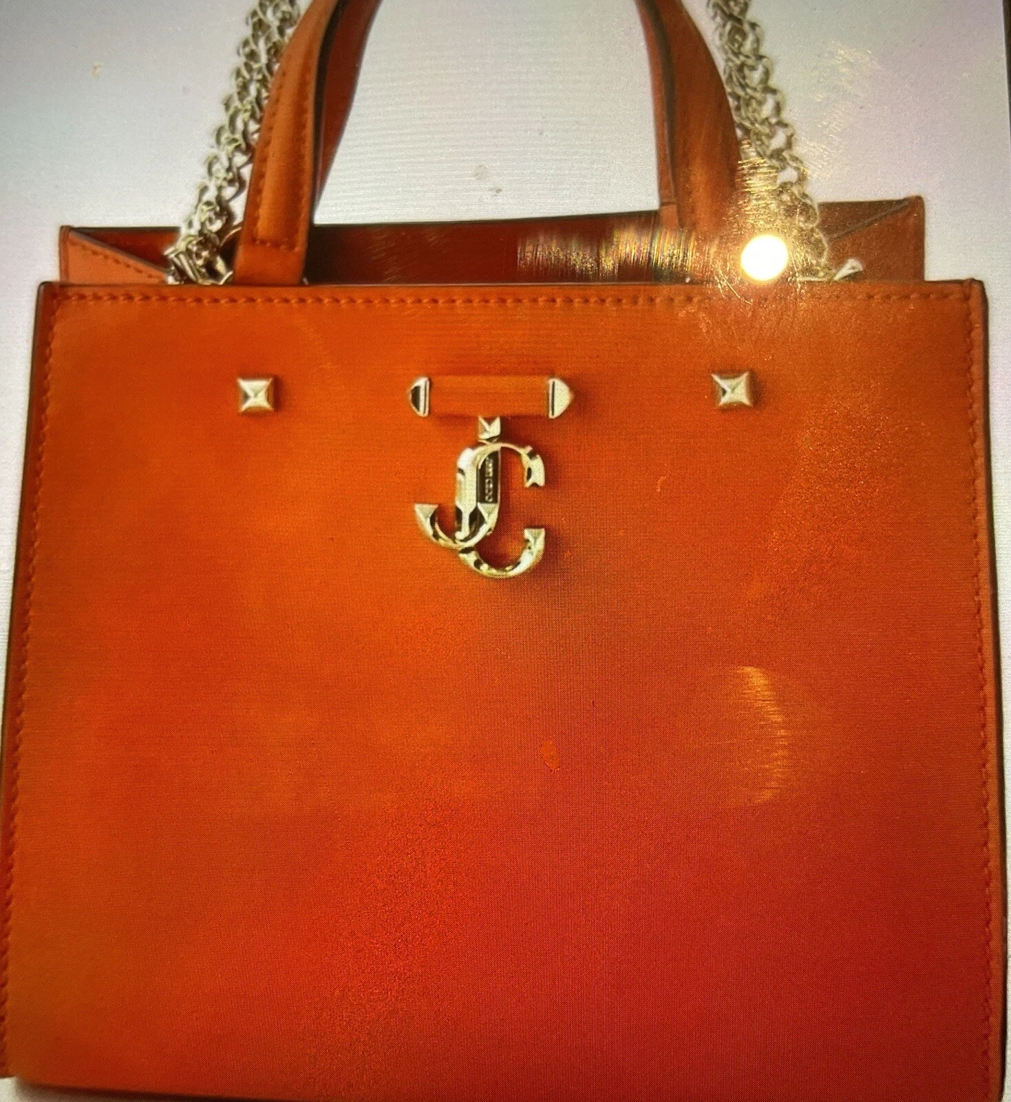 JIMMY CHOO DESIGNER handbag with dustbag in Beautiful orange Colour