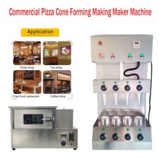 ✅New 110V Electric Pizza Cone Forming Maker Machine w/4 Molds+Rotation Pizza