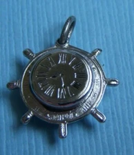 Vintage JMF ship's wheel clock nautical sterling charm