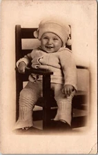 RPPC Postcard~ Infant Child Sitting In Chair