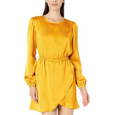 Michael Kors Satin Long Sleeve Flounce Dress $140 Size XS # 10A 2415 Blm