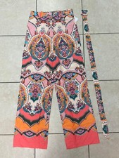 Women Printed Palazzo Pants with Belt Size Small