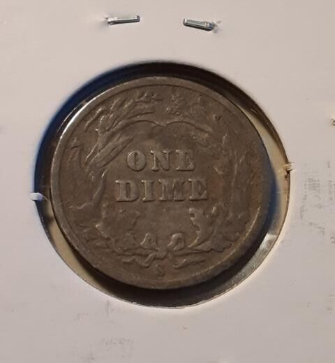 Dime トランプ 1908-S Barber Dime San Francisco Mint 90% Silver US 10c Coin #186