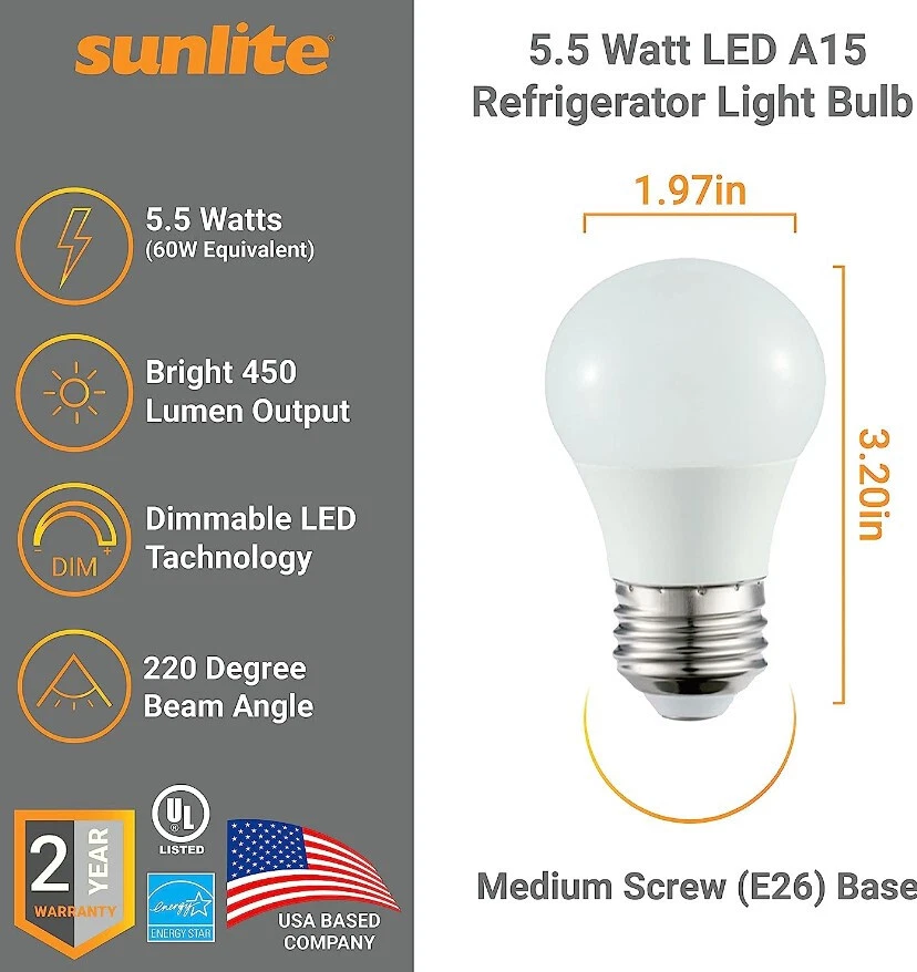 A15 Refrigerator Led Light Bulb Light Bulb Bedroom Kitchen 40W Light Appliance - Image 2 of 4