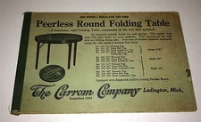 Antique Victorian Game Table Advertising, Carrom Co. Ten Pins Rules! Michigan!