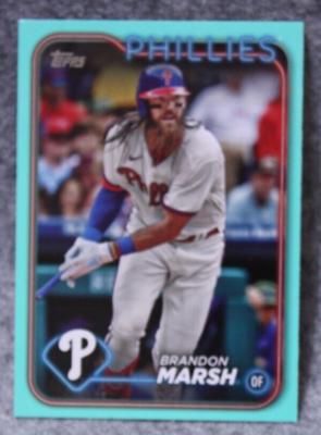 2024 Topps Series 1 Brandon Marsh Aqua Parallel #71 Phillies | eBay