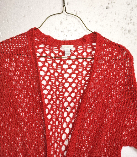 Chicos Top Womens Size 0 Short Sleeve knitted Cardigan Open Front - Picture 2 of 12