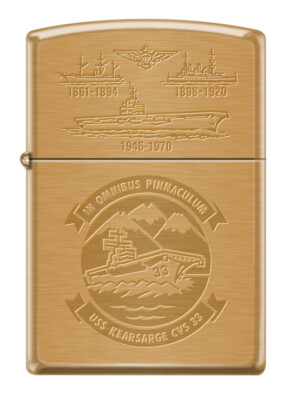 USS Kearsarge (CVS-33)  Aircraft Carrier Zippo MIB  Brushed Brass
