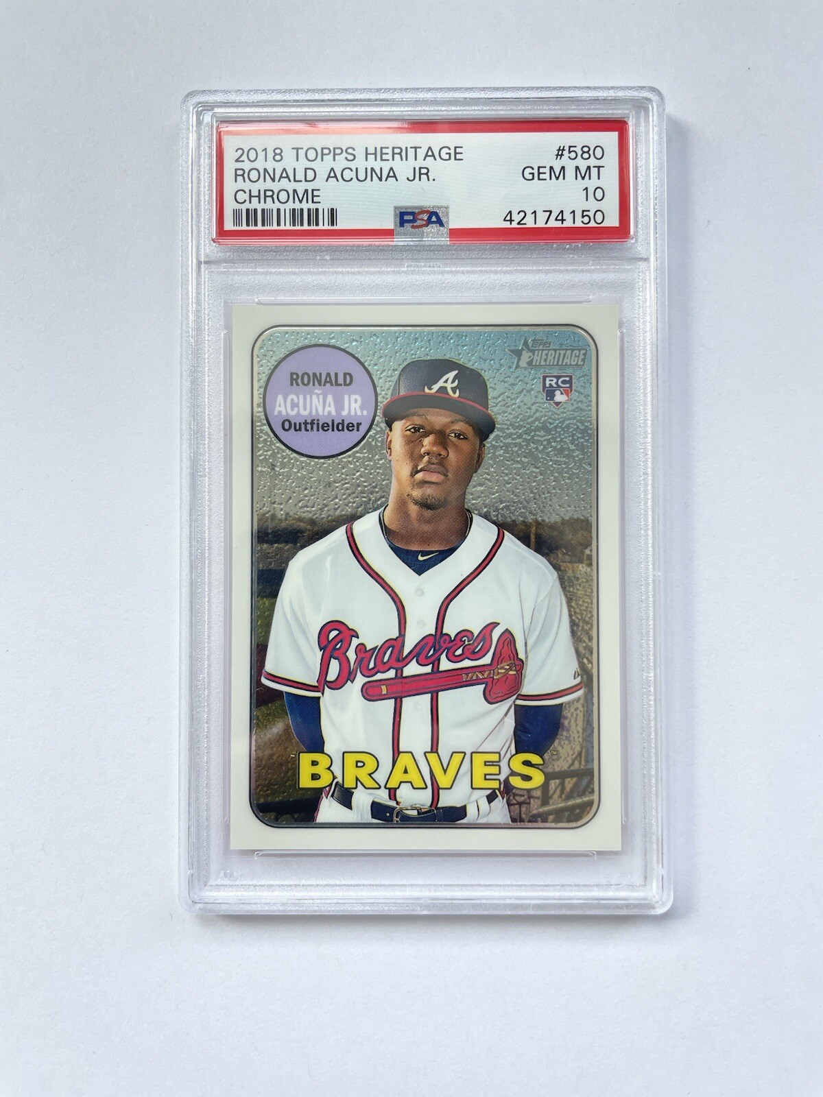 2018 Topps Heritage Ronald Acuna Jr. Chrome /999 Rookie PSA 10 Atlanta Braves